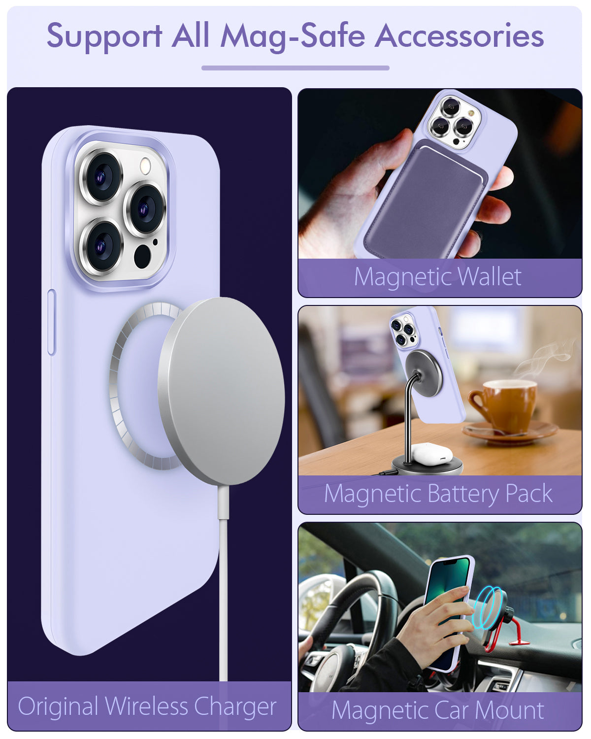 iPhone 13 Pro Max Magnetic-Lock case, Lavender Purple – 3inuS
